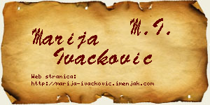 Marija Ivačković vizit kartica